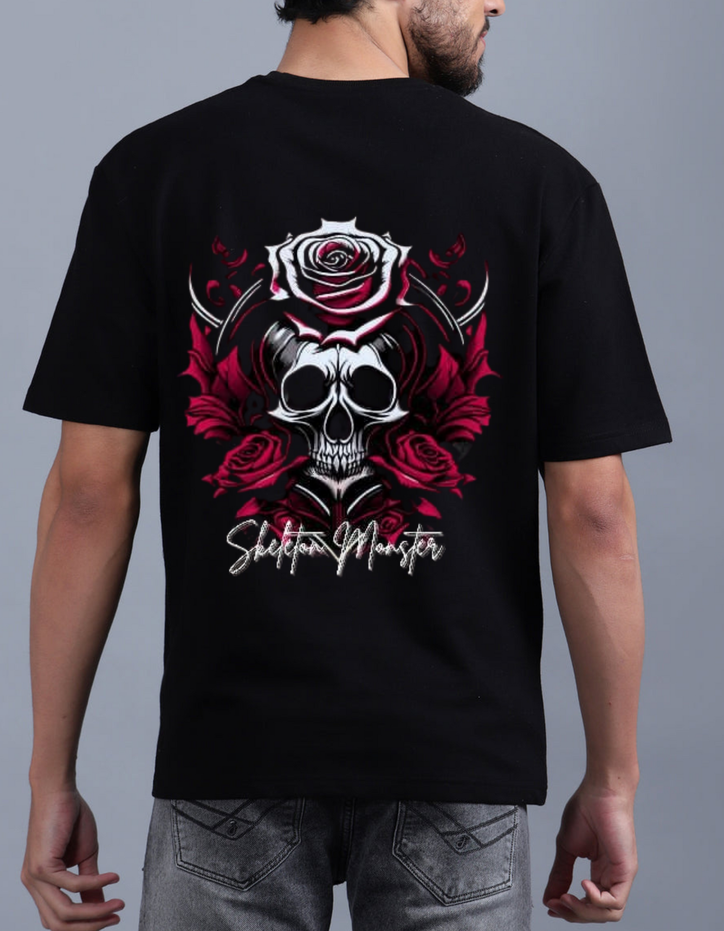 Skeleton Rose Reign Tee  240GSM